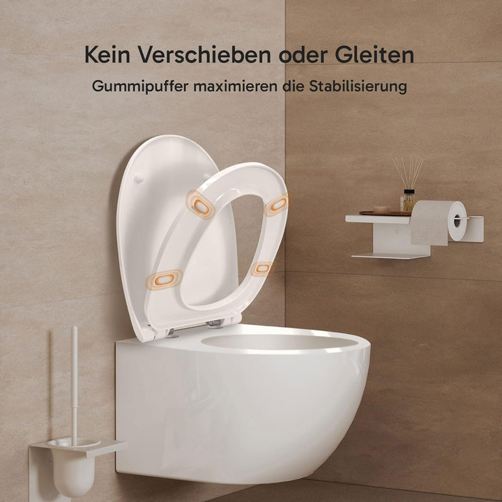 Hochkönig WC-Sitz Weiss – Premium Duroplast mit Softclose & Edelstahl Scharnier – Antibakteriell, ab