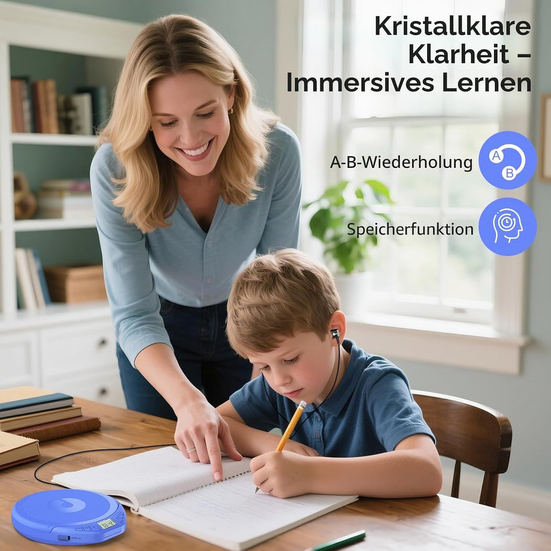 CD Player Tragbar: KOVCDVI Tragbarer CD-Player mit LCD-Display, Unterstützt CD-R/CD-RW/MP3-Wiedergab