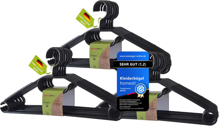 multifunktionale Kleiderbügel aus 100% recyceltem Kunststoff, 30 Stück, mit 360° drehbarem Haken und
