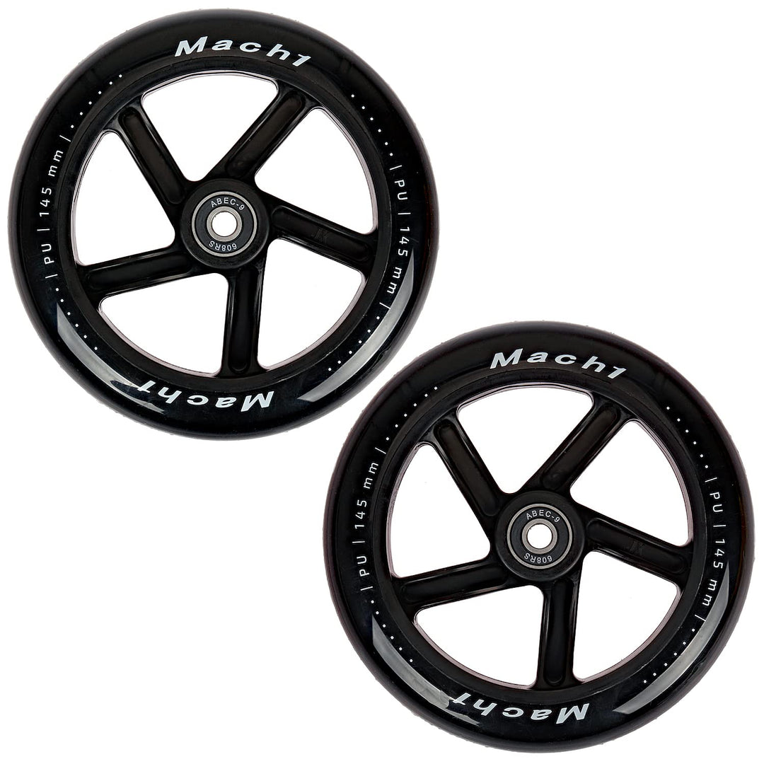 2 Stück 145x30mm Mach1 Kickscooter Rollen-Set inklusive Kugellager + Spacer - Cityroller Ersatz Reif