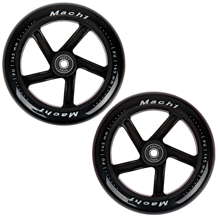 2 Stück 145x30mm Mach1 Kickscooter Rollen-Set inklusive Kugellager + Spacer - Cityroller Ersatz Reif