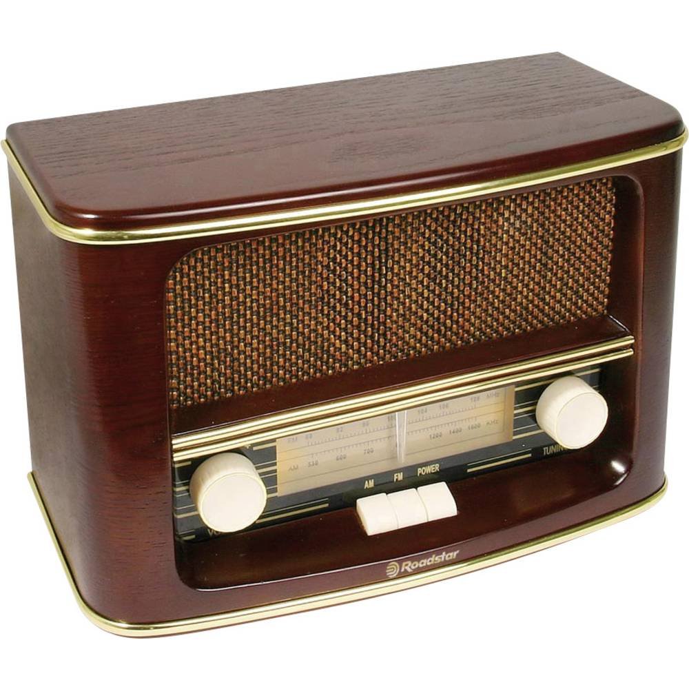 Roadstar HRA-1500N Nostalgie-Radio mit Echtholz-Gehäuse (UKW und MW Tuner, 12 Watt Musikleistung, Ba