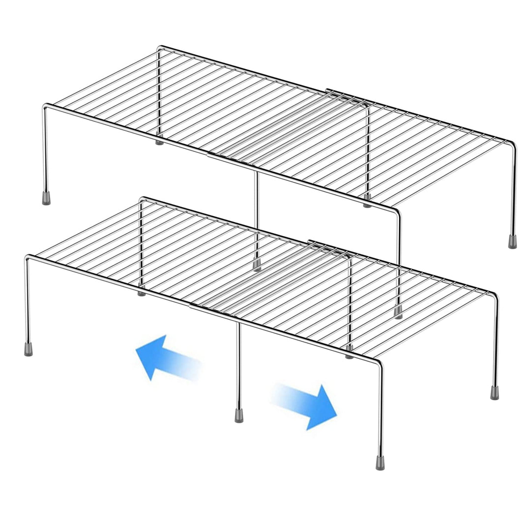 Erweiterbares Küchenschrank-Regal-Organizer, robuster, verstellbarer Theken-Organizer, Metalldraht,