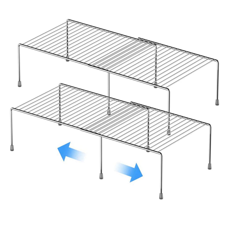Erweiterbares Küchenschrank-Regal-Organizer, robuster, verstellbarer Theken-Organizer, Metalldraht,