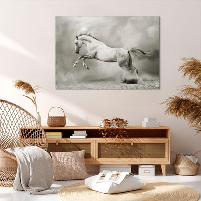 ARTTOR Bilder auf Leinwand 100x70cm Leinwandbild mit Rahmen Pferd Tier Gross Wanddeko Bild Schlafzim