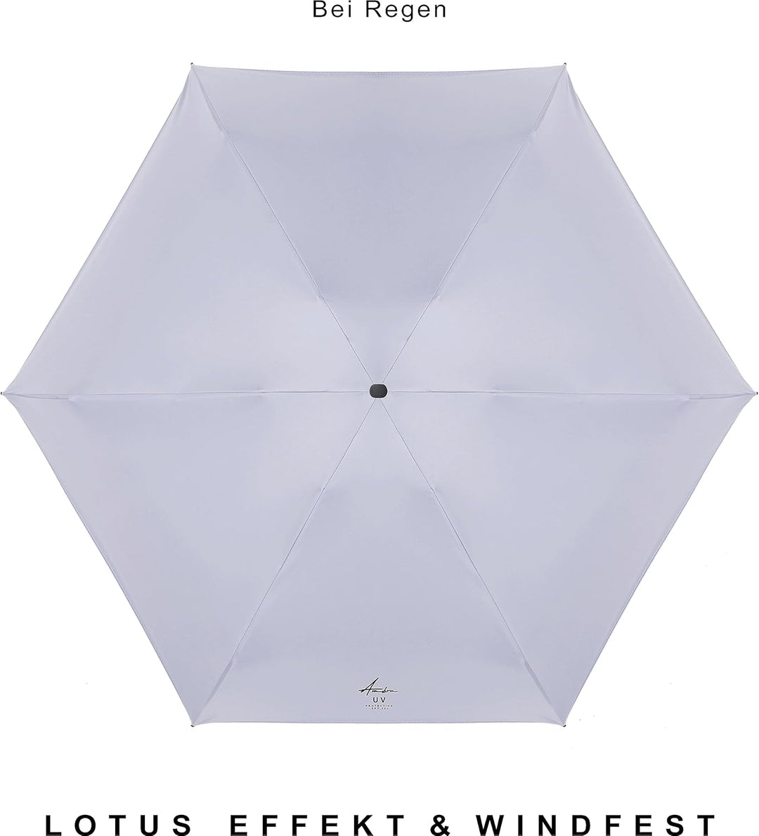 AMBRA Sturmfester Mini Reise-Regenschirm mit UV-Schutz Flieder, Flieder
