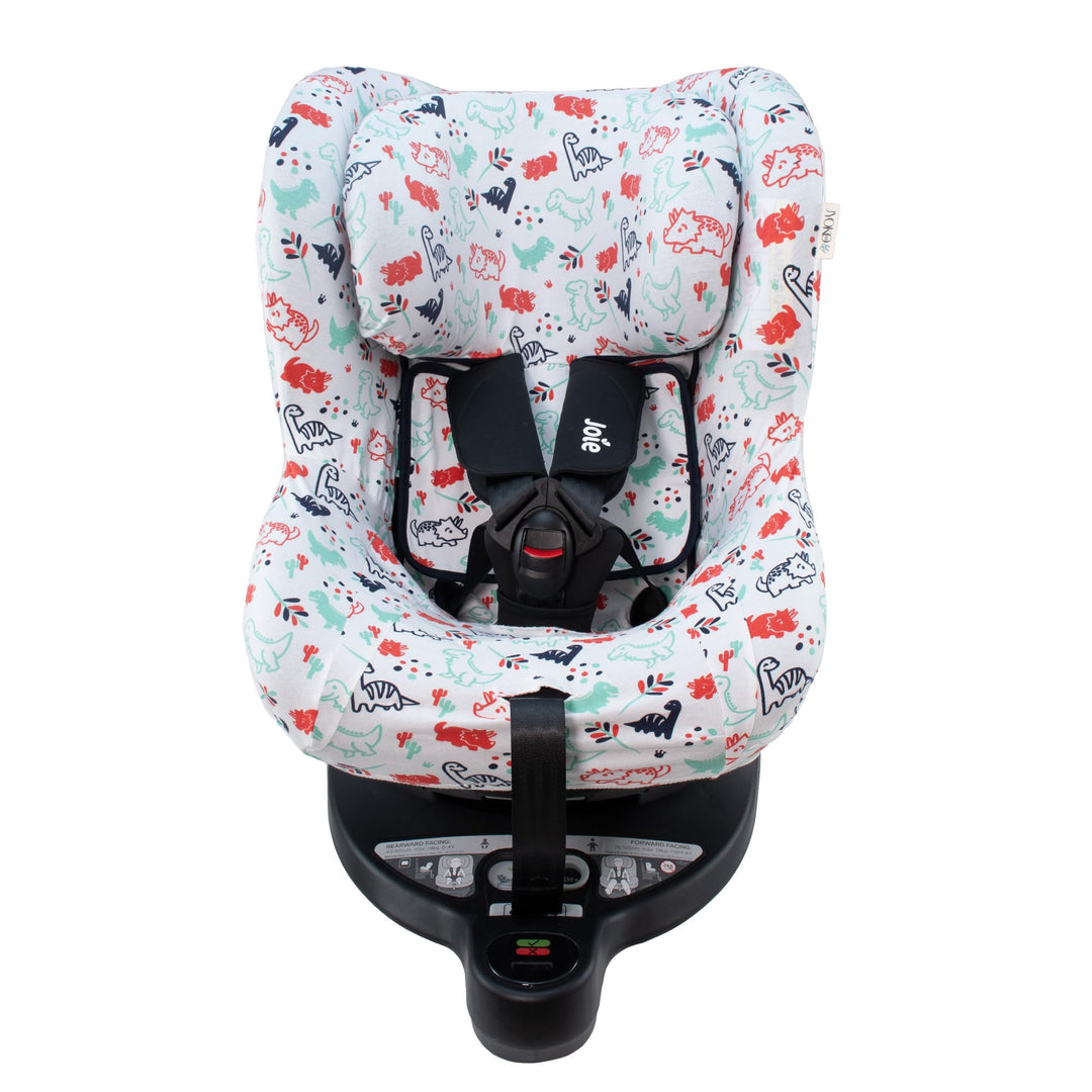 JYOKO Kids Bezug aus Baumwolle, kompatibel mit Joie Spin 360 und Nuna Rebl (Dino Party, Joie I-Spin