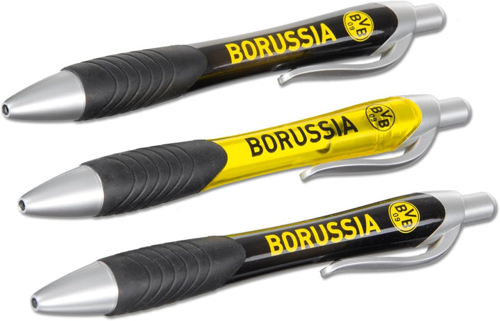 Borussia Dortmund BVB-Zauberglas, 1 Stück (1er Pack) & BVB-Kugelschreiber (3er-Set) Bundle mit BVB-K