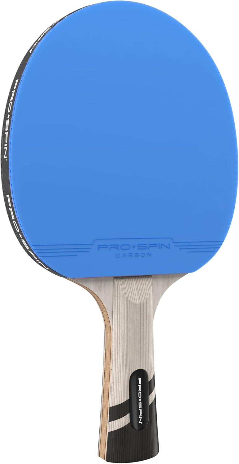PRO-SPIN Carbon Tischtennisschläger | 7-lagiges Schlägerblatt, Offensiv-Gummi, 2,0-mm-Polster, Hochw