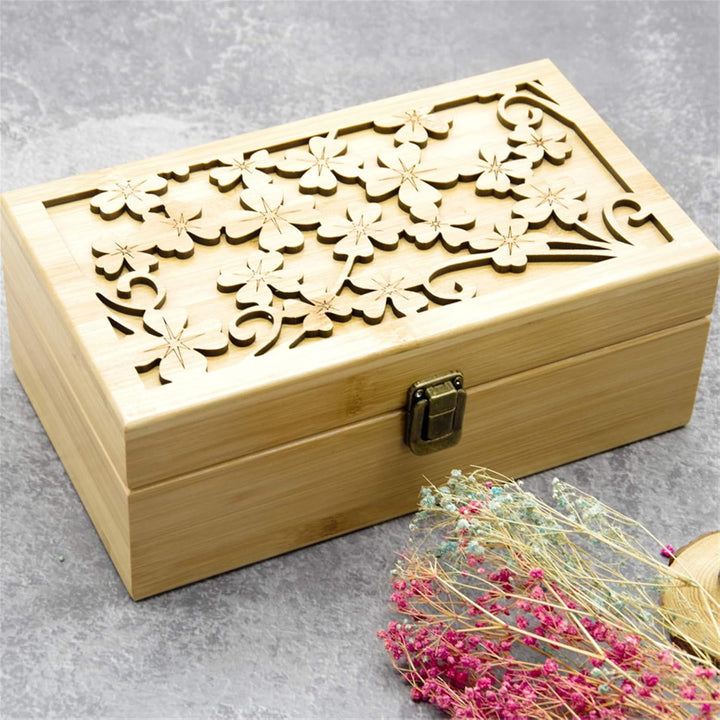 RoseFlower Bambus Ätherisches Öl Organisator Behälter Duftöle Display Ständer, 24 Löcher Aufbewahrun