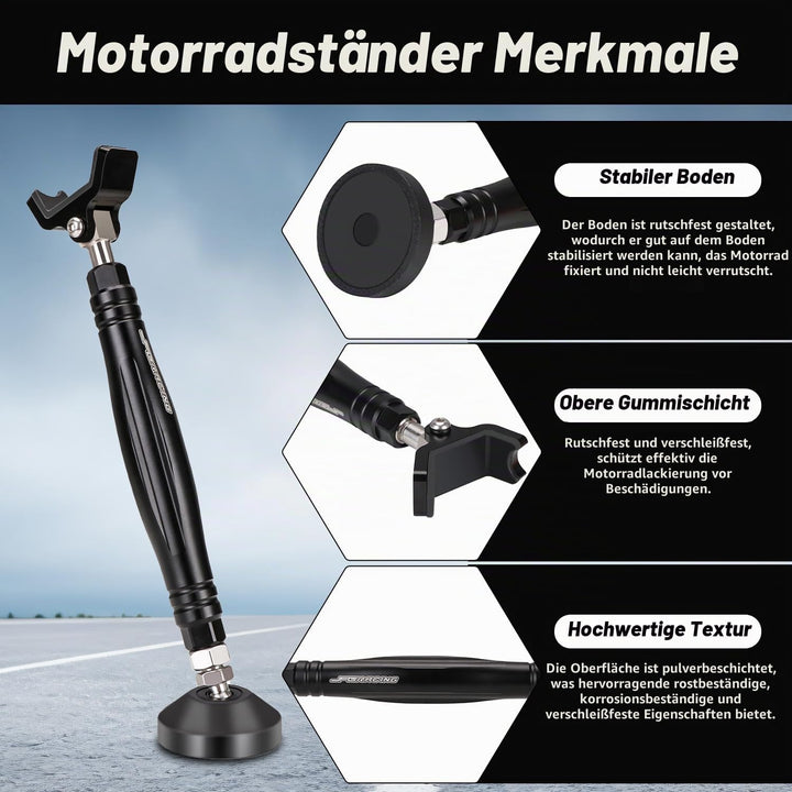 JFG RACING Motorrad-Radständer Nachrüstung, tragbar, vorne, hinten, Radständer, Paddock-Ständer, Ket