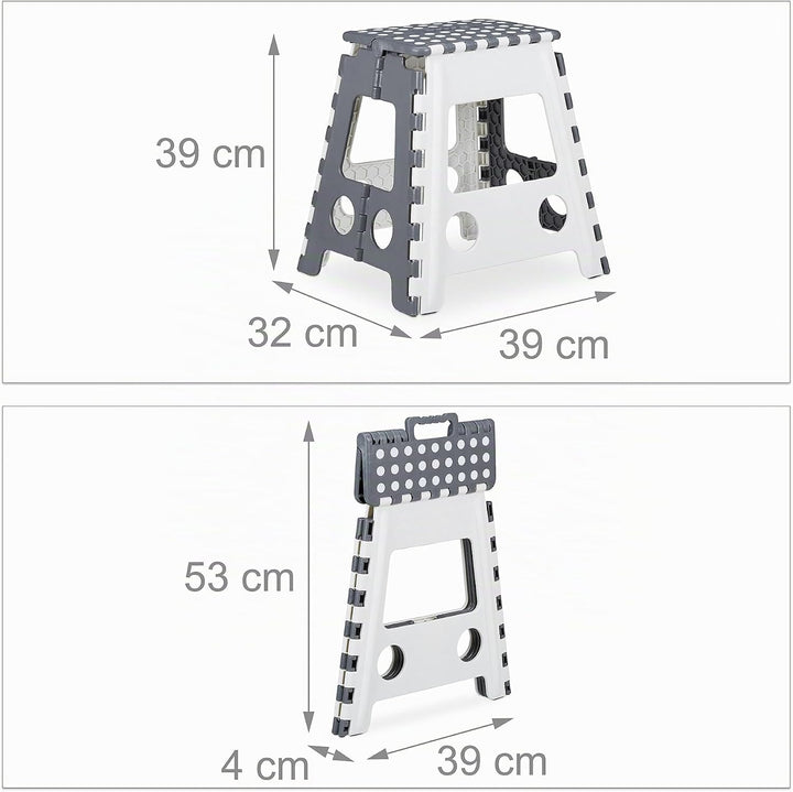 Relaxdays Klapphocker faltbar, 10er Set, Camping Hocker, Badhocker, bis 150 kg, Kunststoff, HBT: 39x