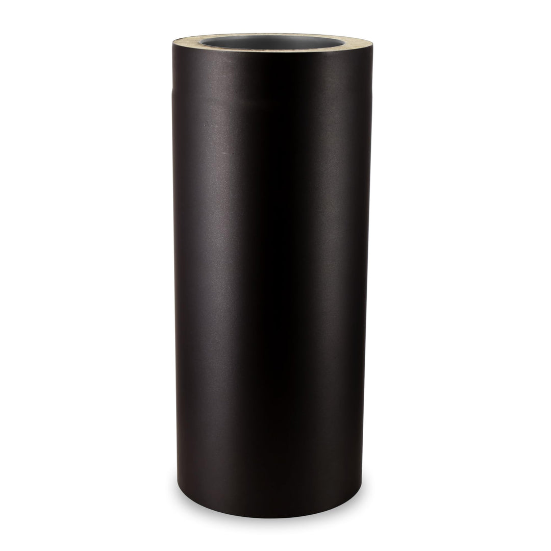 LANZZAS Isoliertes Doppelwandiges Ofenrohr Rauchrohr Verlängerung 500 mm, Ø 150/215 mm - Farbe: Schw