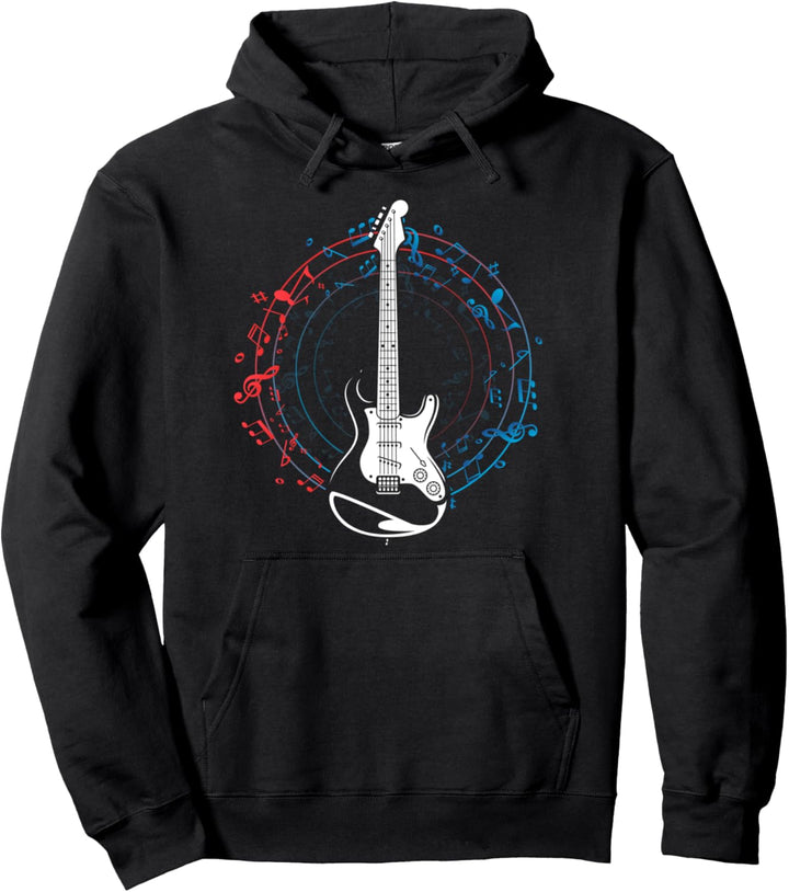 E-Gitarre Instrument Musiknote Gitarrist Gitarrenspieler Pullover Hoodie