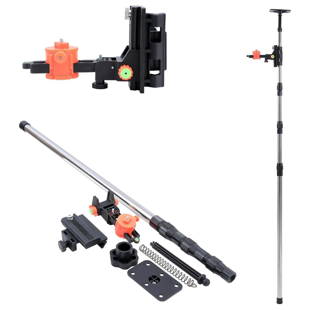 TOPWAY Laser Niveau Teleskopstange 115–400 cm Edelstahl Teleskop-Nivellierlatte ausziehbar vom Boden