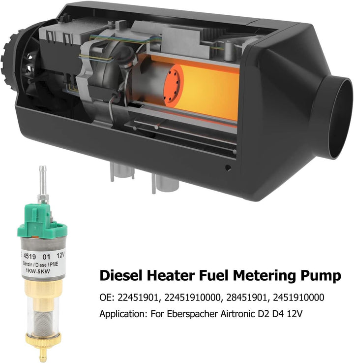 Heizung Kraftstoffpumpe, 1KW Bis 5KW 12V Auto Luft Heizung Pumpe Standheizung Kraftstoff Dosierpumpe