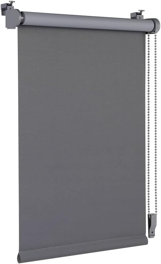OBdeco Verdunkelungsrollo Thermorollo 90x210cm Grau ohne Bohren mit gleichfarbige Beschichtung Oeko-