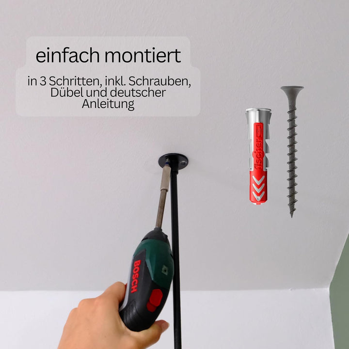 Kleiderstange Deckenmontage, Garderobenstange aus Holz Metall | Kleiderstange Decke | Als Schmale Ga