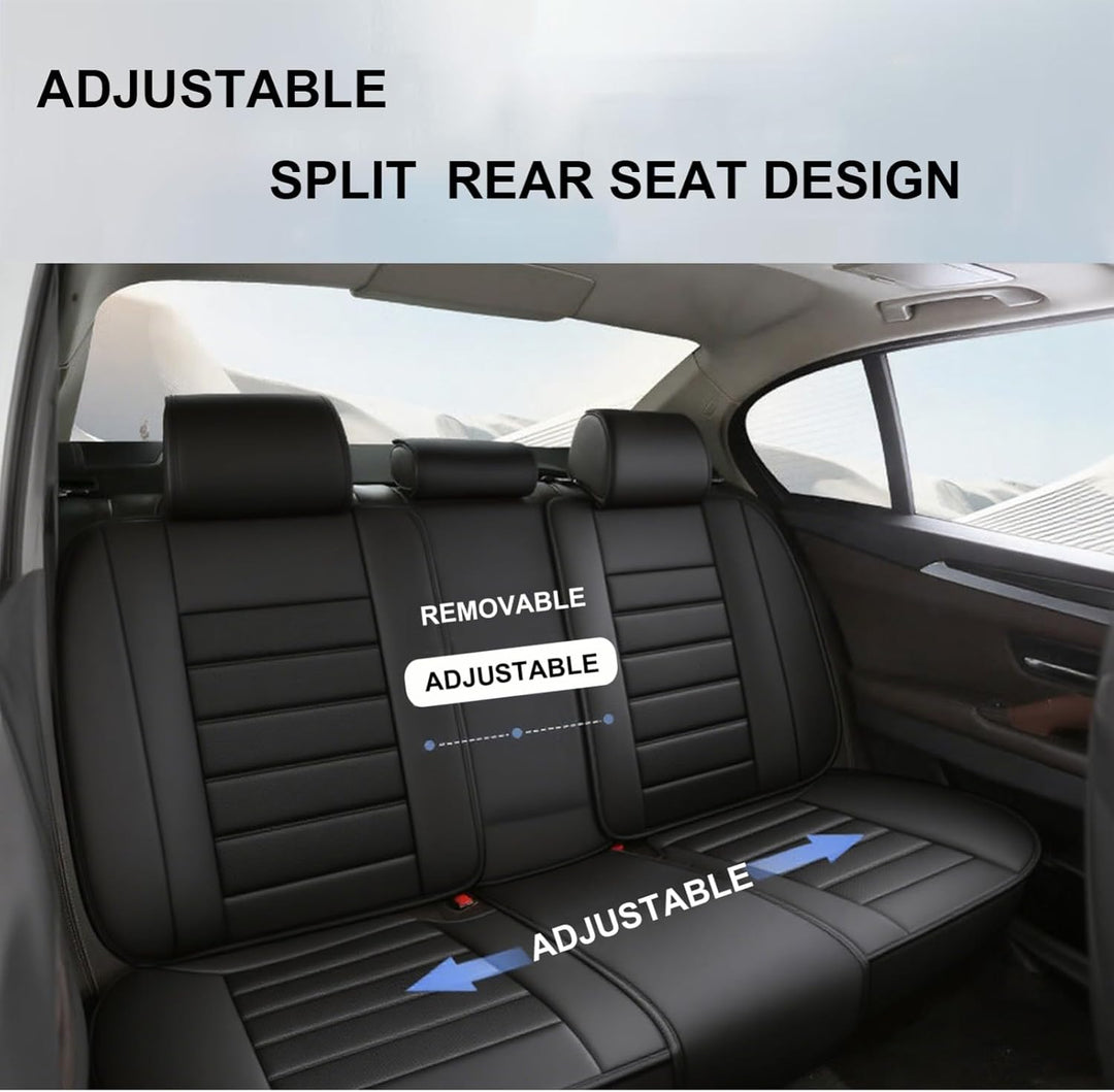 FIENZA Universal Autositzbezug Komplettset Wasserdicht Atmungsaktiv Premium Nappaleder Sitzbezüge,Si