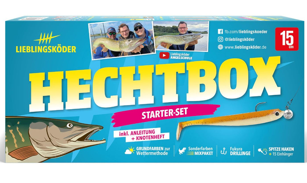 Lieblingsköder Hechtbox - Angelset zum Hechtangeln Köderset zum Angeln auf Hecht, Kunstköderset zum