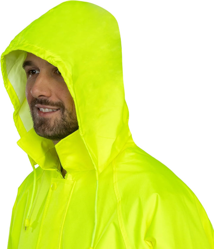 BWOLF POSEIDON Regenmantel Herren Regenmantel Wasserdichte Lange Regenjacke Outdoor Wiederverwendbar