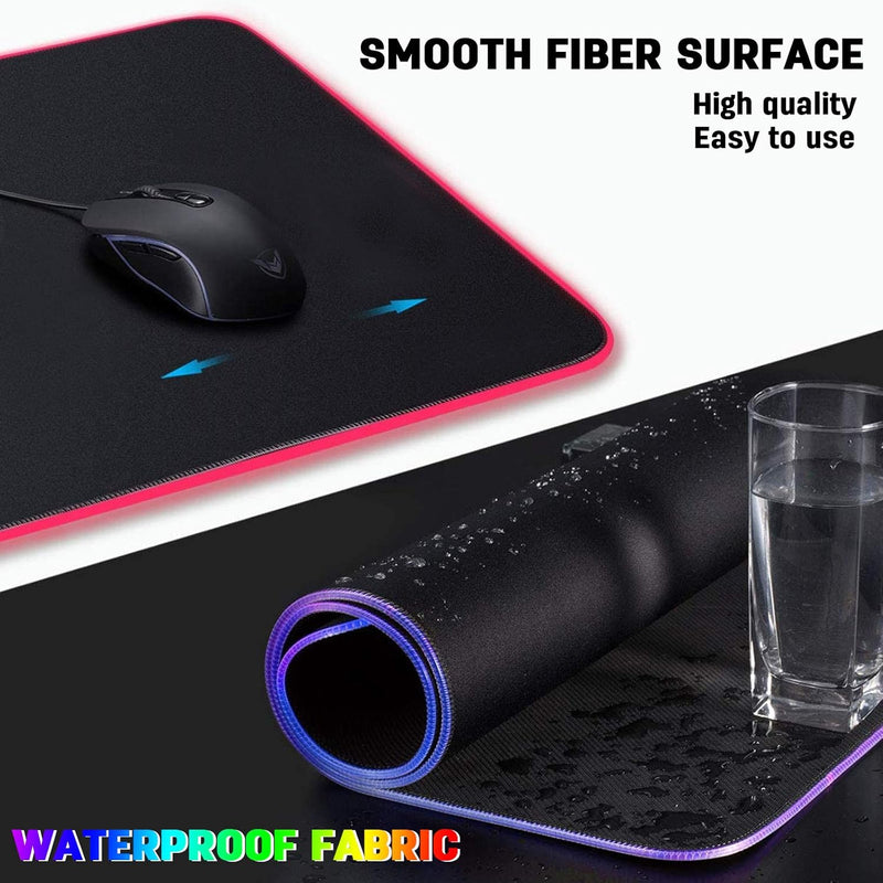 DORRISO RGB Gaming Mauspad Grosse 800x300x4 mm LED Schreibtischunterlage XXL Grosse Mousepad Wasserd