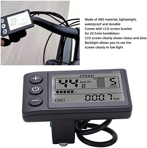 LCD Display für Fahrrad, ABS-Material, Wasserdicht, mit Hintergrundbeleuchtung, 22,2mm Lenkerhalteru