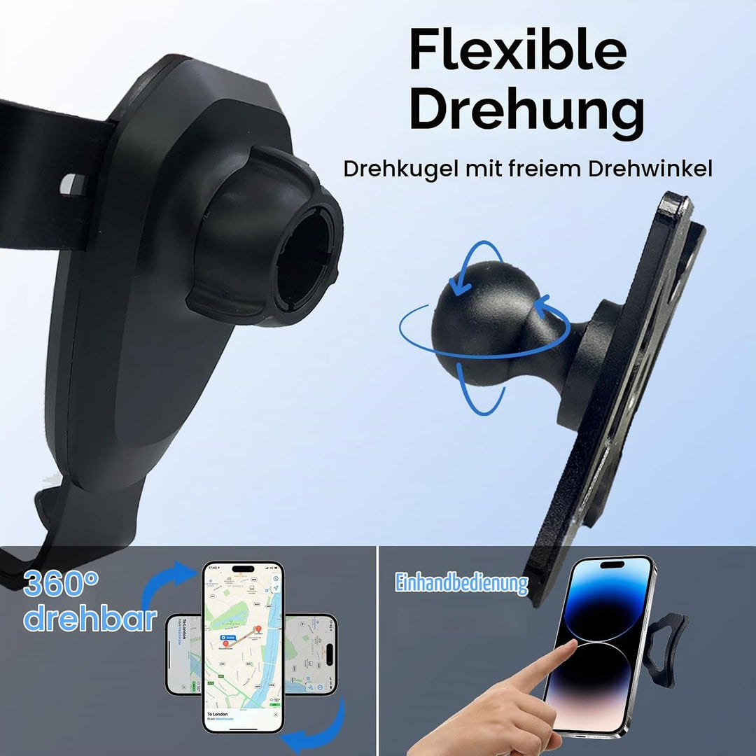 Handyhalterung für Audi A3 8P 2004-2013, Kfz-Handyladestationen Handy Halter Gravity Auto Lock Stabi