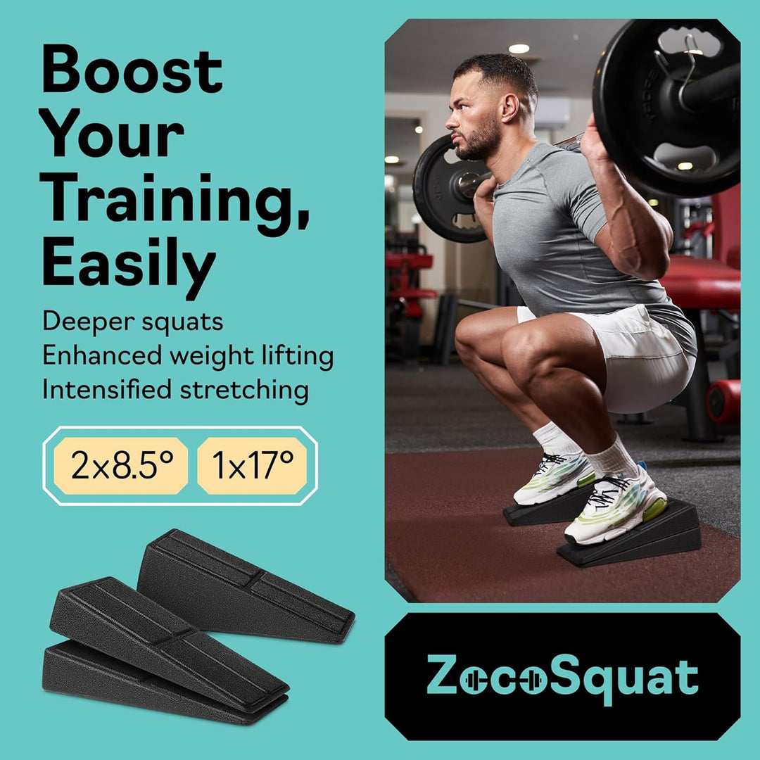 Squat Wedge Set von 3-2x 8,5° Übungskeile für Kniebeugen + 1x 17° Squat Wedge Block - Konfigurierbar