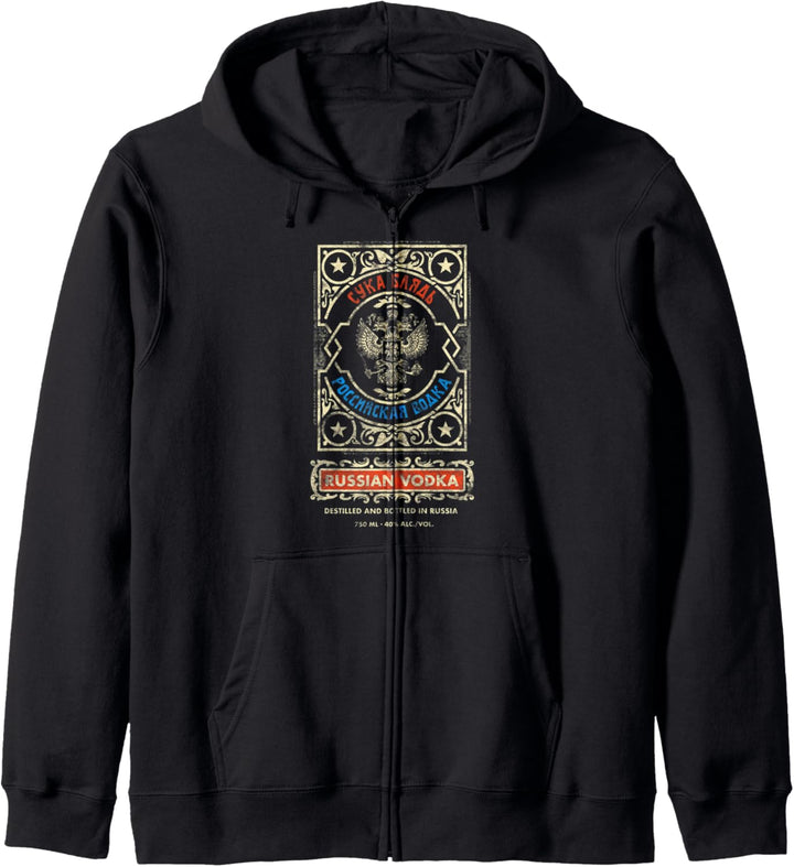 Russland Vodka Russlanddeutsche Cyka Vintage Kapuzenjacke
