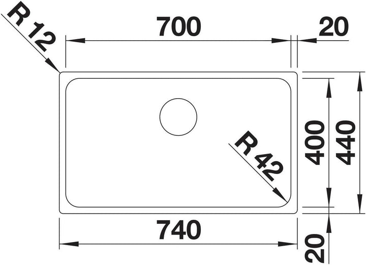 BLANCO 526125 SOLIS 700-U Küchenspüle Edelstahl, Gebürsteter Stahl