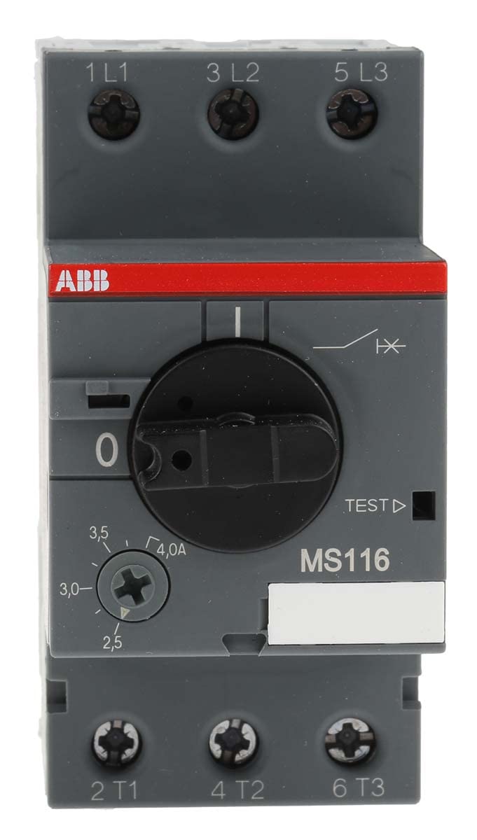 ABB MS116 Motorschutzschalter, 4 A 690 V 90mm x 45mm