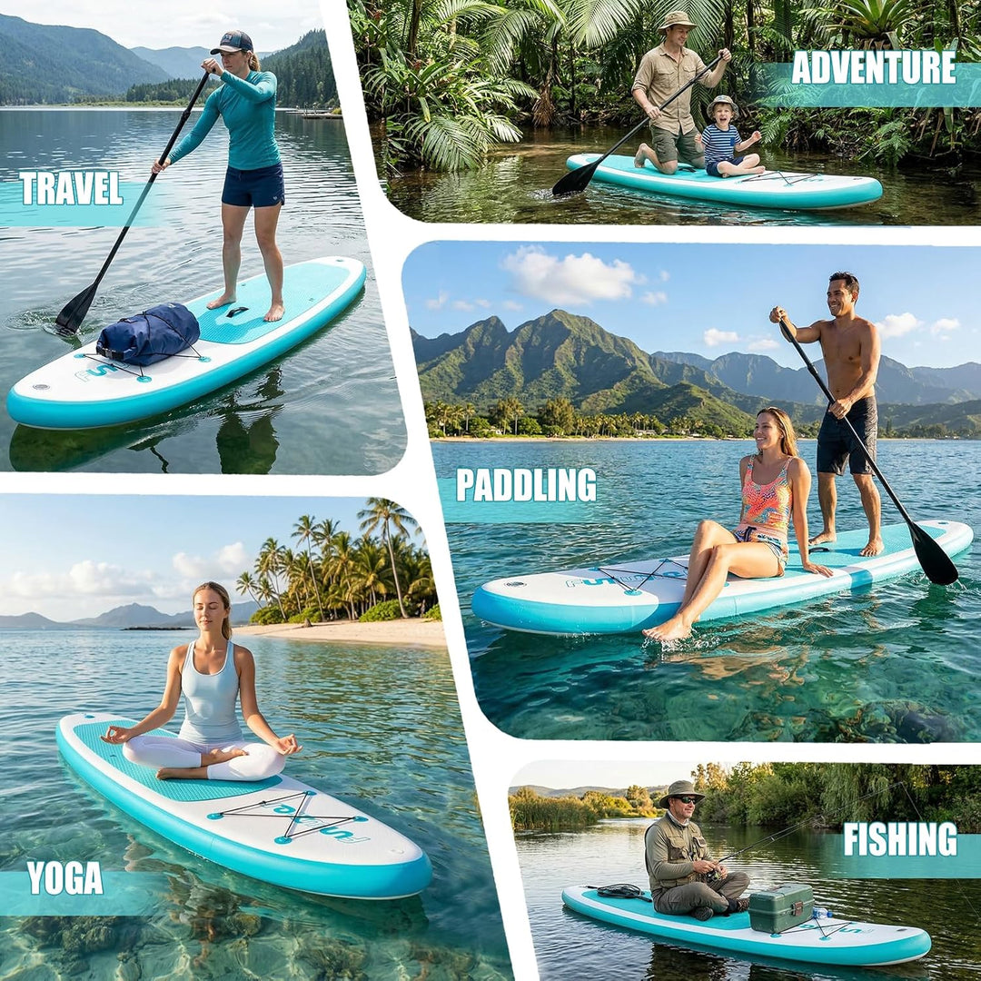 FunWater Aufblasbares Stand Up Paddle Board 10'–11'SUP Set mit Paddel & Pumpe, rutschfestes Eva-Deck