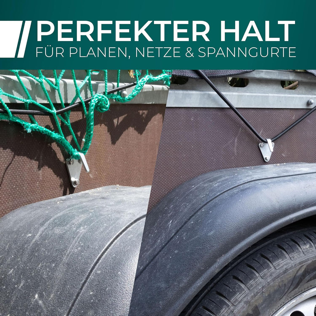 CargoVA - 20 Dreiloch Planenhaken - Besonders Rostbeständige Abspannhaken - Netzhaken, perfekt für d