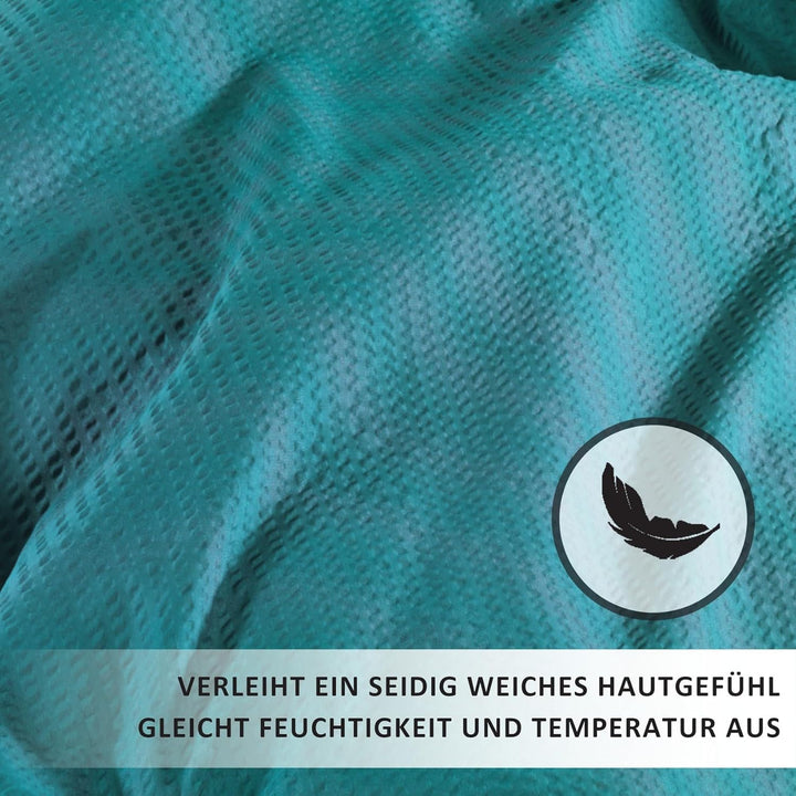 Kuscheli 4 teilig Dreamhome Uni fein Seersucker Wende Bettwäsche Bettbezug für Bettdecke Kissenbezug