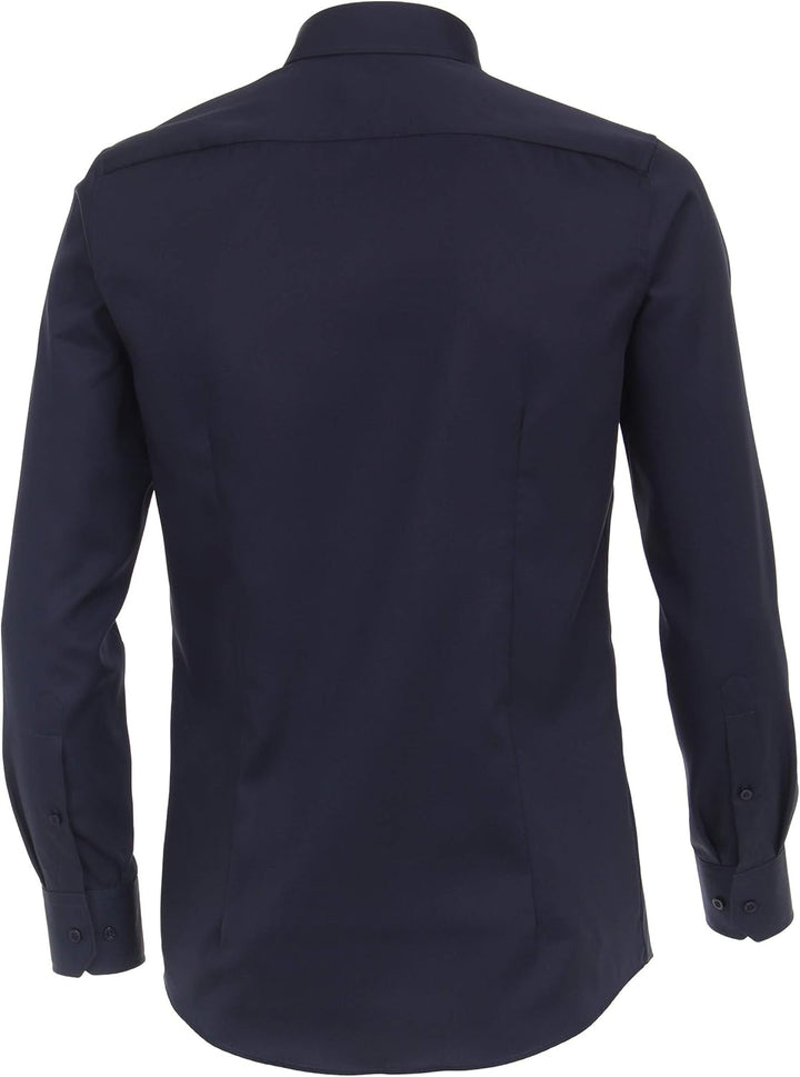 Venti Herren Twill Hemd unifarben extra Langer Arm 72cm Modern Fit 40 Dunkelblau, 40 Dunkelblau