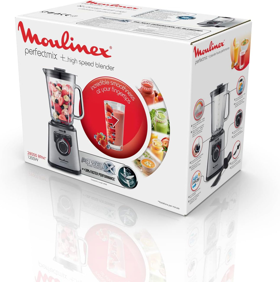 Moulinex Perfect Mix + LM811D10 - 1200-W-Mixer, glasierter Edelstahl, hintergrundbeleuchteter Geschw