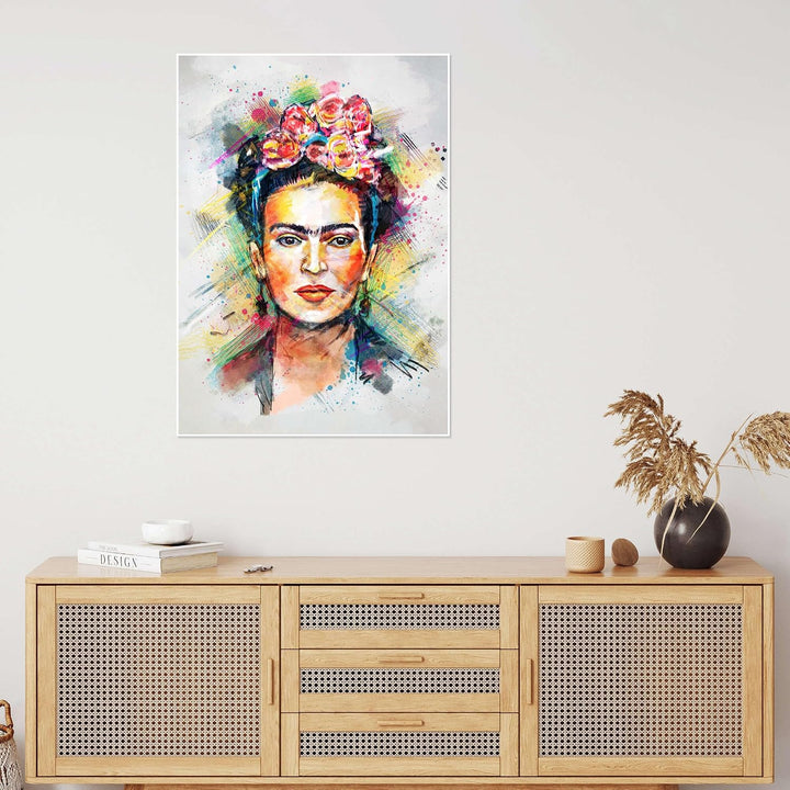 Frida Kahlo Flower Pop Poster von Tracie Andrews Wandbilder für jeden Raum 60 x 80 cm Geschenkideen