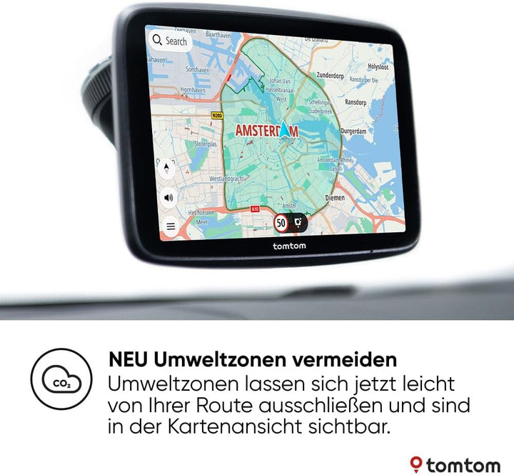 TomTom Navigationsgerät GO Superior & Klebe-Befestigungsplatten fürs Armaturenbrett für alle TomTom
