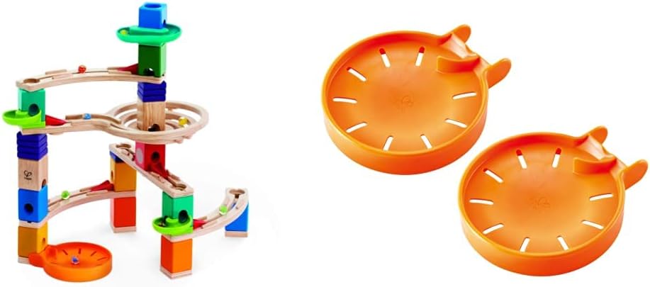 Hape E6020 Medium Set Quadrilla, Kugelbahn mit 44 Bauteilen aus Holz und 50 Murmeln, ab 4 Jahren & E
