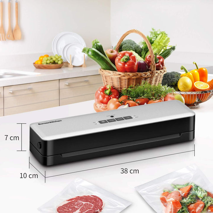 Bonsenkitchen Vakuumierer, Vakuumiergerät automatische Lebensmittel Versiegelung für Trockene und Fe