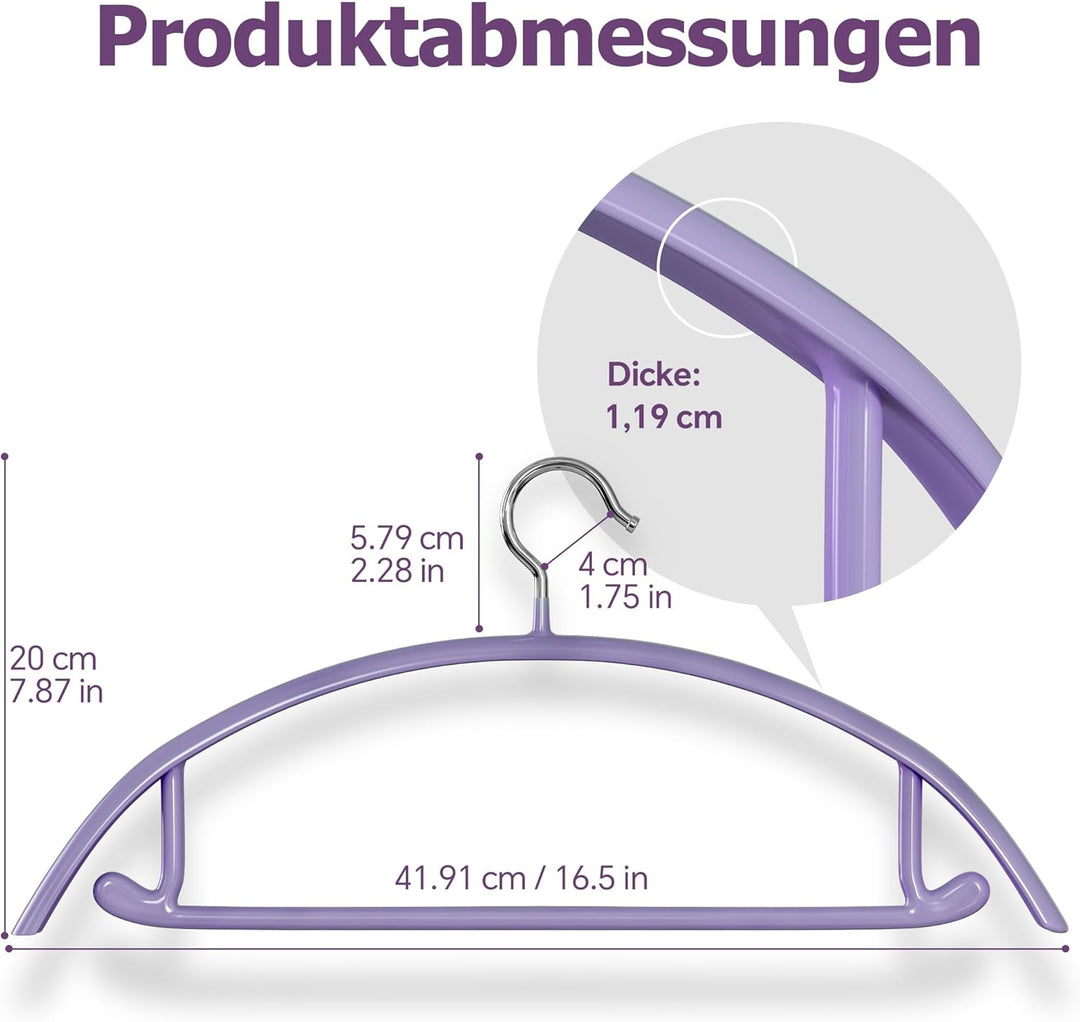 CTIME Kleiderbügel 14 Stück, rutschfeste Metal Bügel mit integrierten Kleinen Haken,Tragfähigkeit 5