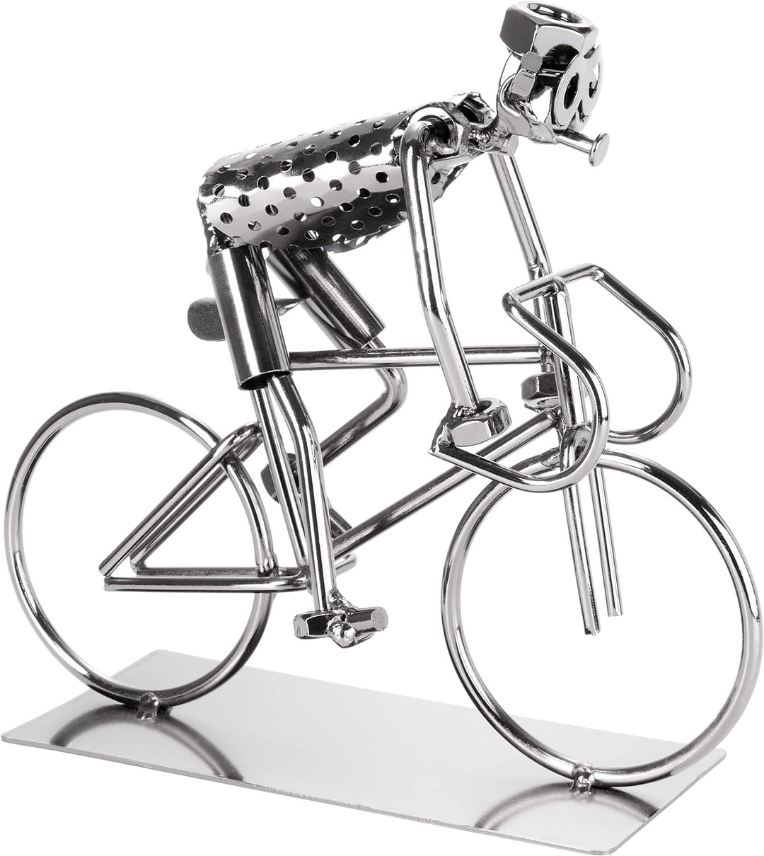 BRUBAKER Schraubenmännchen Fahrradfahrer - Fahrrad Eisenfigur Metallmännchen - Handarbeit Metallfigu