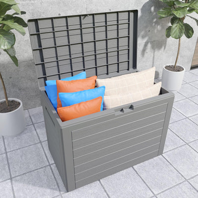 Casaria® Auflagenbox Wetterfest UV-beständig Deckel Abschliessbar Garten Balkon 78x44x55cm 190L Gart