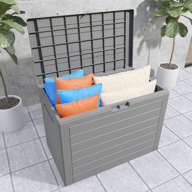 Casaria® Auflagenbox Wetterfest UV-beständig Deckel Abschliessbar Garten Balkon 78x44x55cm 190L Gart