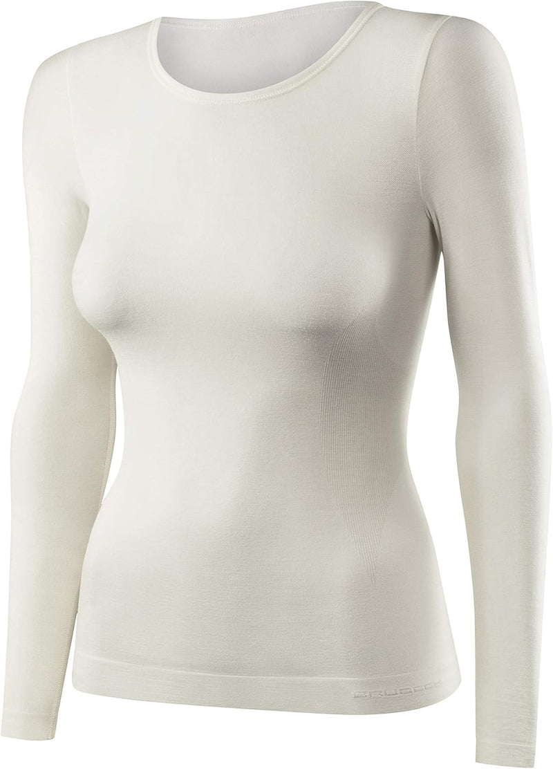 BRUBECK Damen Funktionsshirt Langarm | 41% Merino-Wolle | Atmungsaktiv | Funktionsunterwäsche | Atmu