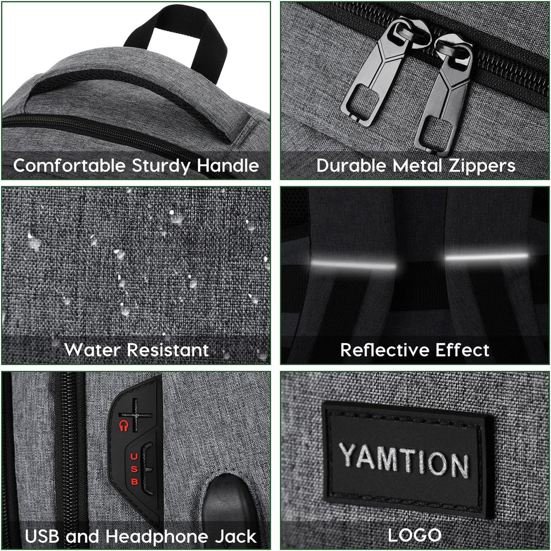 YAMTION Dunkelgrau Rucksack Herren und Damen,Unisex Schulrucksack Teenager für Jungen Mädchen Laptop