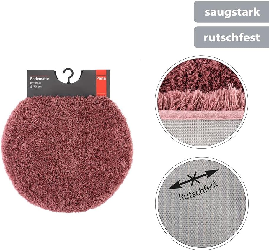 PANA Vienna Premium Badematte • Hochfloor Badvorleger • Duschvorleger • WC-Teppich • rutschfest • sa