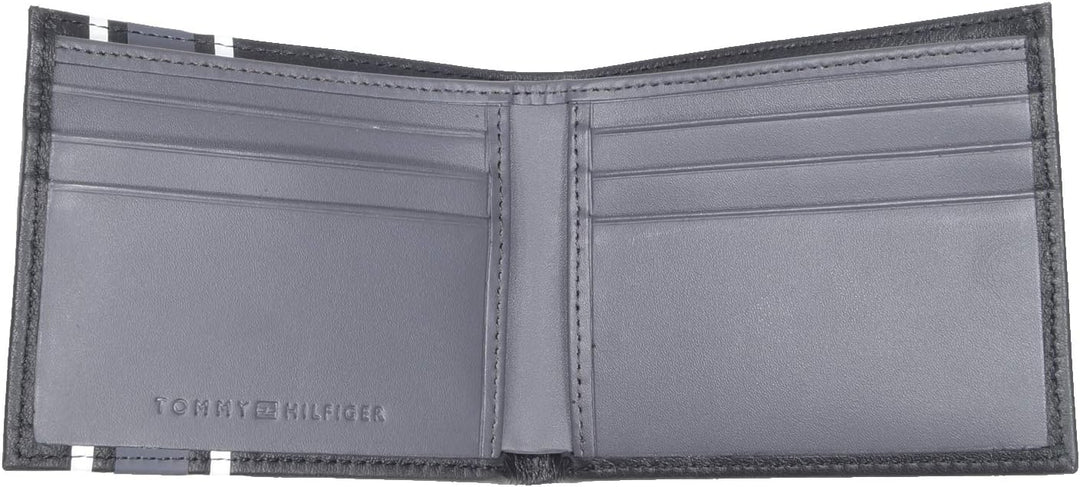 Tommy Hilfiger Herren Geldbörse Urban Stripe Mini CC Leder Schwarz AM0AM04212