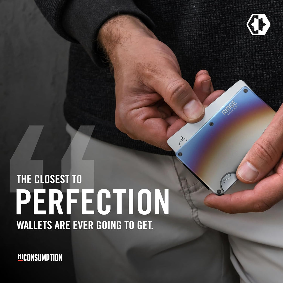 The Ridge Minimalist Slim Wallet for Men – Kreditkartenetui mit RFID-Blockierung auf der Vordertasch